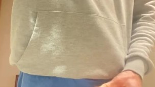 Pissing in to the sink from my big uncut straight guy cock