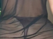 My best friend's girlfriend rides back on my cock, IN SEXY LINGERIE!