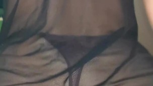 My best friend's girlfriend rides back on my cock, IN SEXY LINGERIE!