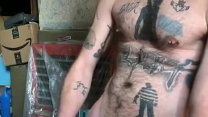 Beermunkie fucking horny smoker Always playing with the his big cock! Jerks his punk dick til cum