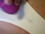 Teens squirting orgasms straight through her panties while vibrating pussy and clit! 10/16
