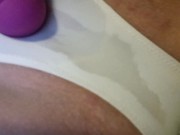 Teens squirting orgasms straight through her panties while vibrating pussy and clit! 13/16
