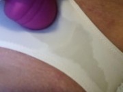 Teens squirting orgasms straight through her panties while vibrating pussy and clit! 14/16