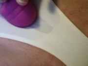 Teens squirting orgasms straight through her panties while vibrating pussy and clit! 8/16