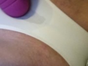 Teens squirting orgasms straight through her panties while vibrating pussy and clit! 9/16