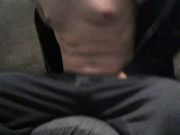 Hot College Stud Strokes Thick Cock in Grey Sweatpants - BigWBoy1223