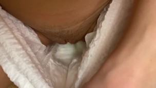 Christmas delight, pissing in the diaper under the Christmas tree. Merry Christmas
