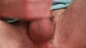 Hairy cock with huge cum + anal fingering to orgasm