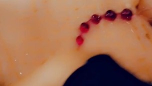 Tranny and her anal beads