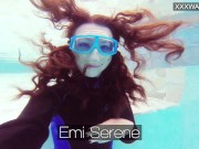 Hot underwater pool masturbation of Emi Serene