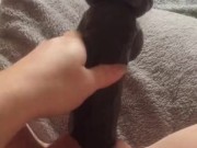 Fucking my tight pink pussy with moms huge bbc dildo & squirting everywhere 4/16