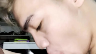 CJ Giving a Hot and Pleasurable Blowjob to Get a Drink of Cum