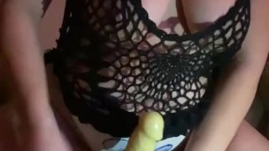 Fucking my toy while playing With My BIG TITTIES