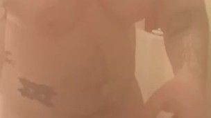 Fat slut FtM cleans his ass and pussy before FaceTiming daddy