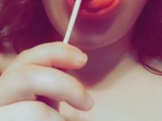 Sucking on a lollipop just for practice