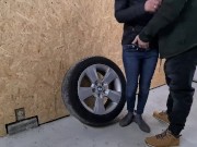 Sunday quickie with mature wife, she remove off condom and jerk me, cum on her panties 2/16