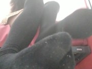 Giantess shrunk you and play with her socks and feet with you 1/16