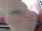 Giantess shrunk you and play with her socks and feet with you 10/16