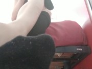 Giantess shrunk you and play with her socks and feet with you 2/16