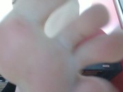 Giantess shrunk you and play with her socks and feet with you 4/16