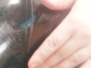 Black Latex Catsuit Home Phone Selfie Video