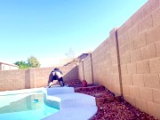 By the pool waiting 