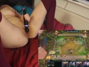 She cums while gaming, shaking orgasm 5/16