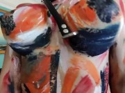 Fantastic Bitch With Perfect Body Painted Hard Fucking With Ex On Camera 12/16