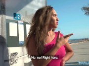 Public Agent Briana Bandares and her big tits out and having sex on a beach 3/16