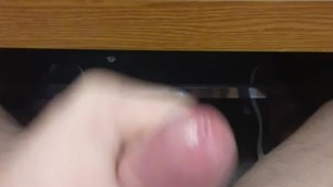 College teen busts huge load in dorm room!