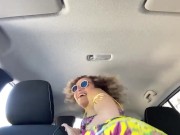 Ginger Banks Public Flashing and Masturbation on the Side of the Road in a Car! Risky! 10/16