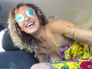 Ginger Banks Public Flashing and Masturbation on the Side of the Road in a Car! Risky! 9/16