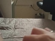 I missed having a lesbian sex, thinking about my cuz, so I went to watch a lesbian video & rub 3/16