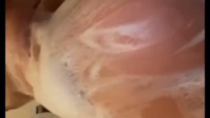 Soapy teen ass fingering  amateur 