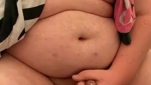 Fat chub jacks off and cums 
