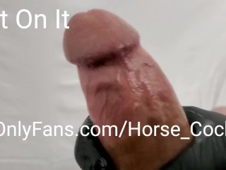 Spit on it Huge Monster Cock Jacking Off in Slow Motion with Cumshot from Big White Cock