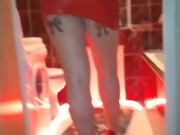 Femdom Mistress KATRIX in Latex mini skirt PMV.