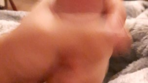 Moaning while stroking my cock and listening to porn