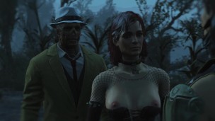 Half-zombie, half-people fuck a pregnant sexy brunette | Porno Game 3d