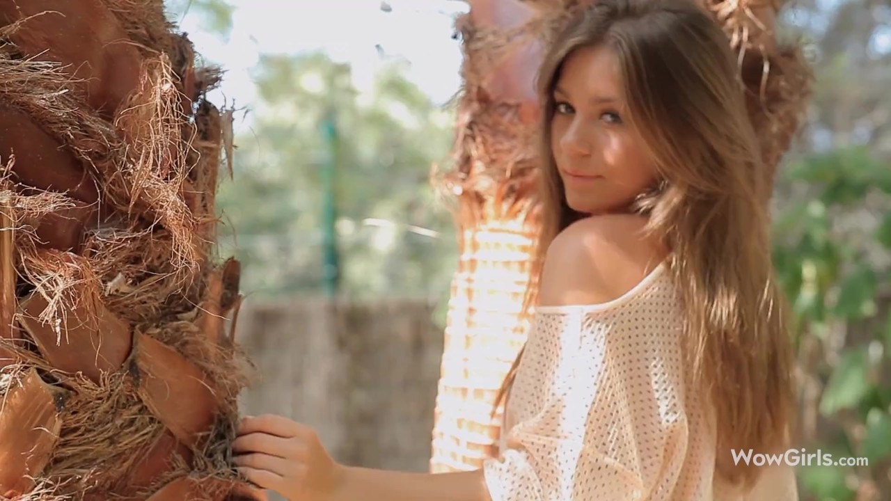 WOWGIRLS Stunning Guerlain teasing you with amazing striptease outdoors on a luxury villa of Ibiza. - RedTube