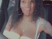 Curly head bitch flashing tits  9/16