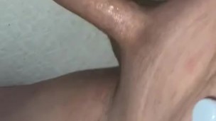 Jerking my semi hard cock waiting for my twink