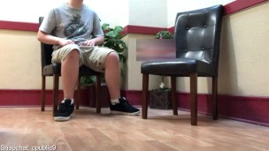 JERKING OFF AND CUMMING ON SELF IN HOTEL LOBBY (REAL PUBLIC)