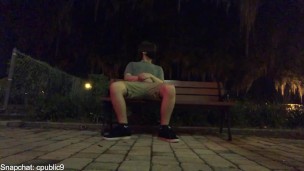 JERKING OFF ON BENCH DOWNTOWN AND CUMMING (REAL PUBLIC)