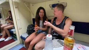 They picked up a girl and made her for a blowjob on the train