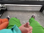 Great Risky Fun On A Cable Car - ski lift - Public Blowjob (people watched ) - Tonny and Mia 1/16