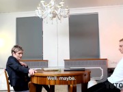 TUTOR4K. Lesson with new literature tutor ends for smart fellow with sex 4/16