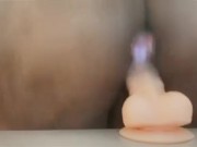 Riding cock with anal plug