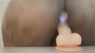 Riding cock with anal plug