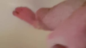 Jerked off in shower till I cum, while my gf was on phone talking to her bestfriend 
